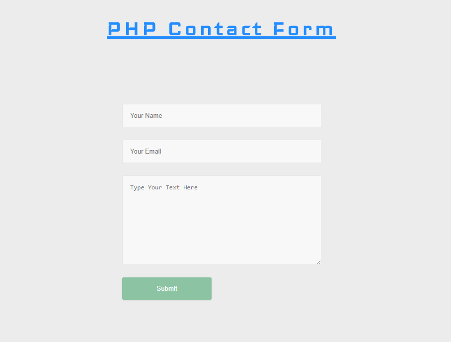 PHP Contact Form Project Image