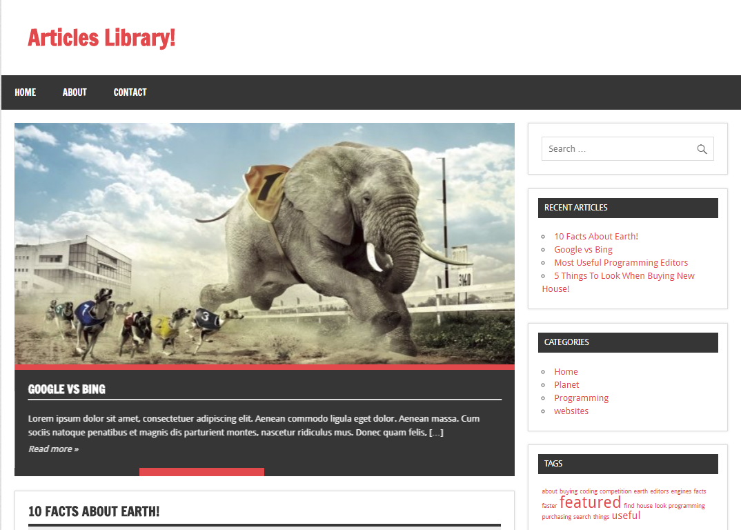 Wordpress Articles Library's Website Picture